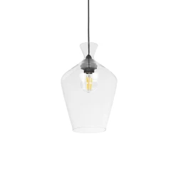 GLOBOSTAR® BALU 206-0040 Μοντέρνο Κρεμαστό Φωτιστικό Οροφής με Ντουί 1 x E27 AC 220-240V IP20 - Διάφανο - Μ20 x Π20 x Υ32cm