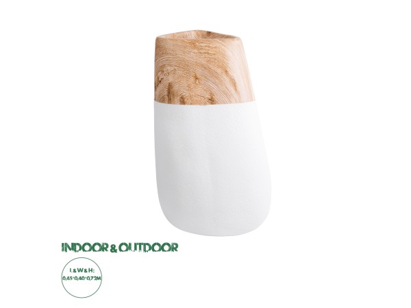 GloboStar® Artificial Garden PANDORA 20706 Επιδαπέδιο Πολυεστερικό Τσιμεντένιο Κασπώ Γλάστρα - Flower Pot Λευκό με Καφέ Μ45 x Π40 x Υ72cm GloboStar® Artificial Garden PANDORA 20706 Επιδαπέδιο Πολυεστερικό Τσιμεντένιο Κασπώ Γλάστρα - Flower Pot Λευκό με Καφέ Μ45 x Π40 x Υ72cm
