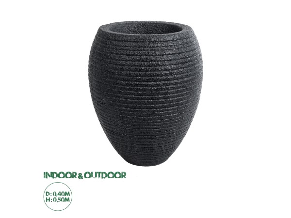 GloboStar® Artificial Garden NASHVILLE 20716 Επιδαπέδιο Πολυεστερικό Τσιμεντένιο Κασπώ Γλάστρα - Flower Pot Μαύρο Φ40 x Υ50cm GloboStar® Artificial Garden NASHVILLE 20716 Επιδαπέδιο Πολυεστερικό Τσιμεντένιο Κασπώ Γλάστρα - Flower Pot Μαύρο Φ40 x Υ50cm