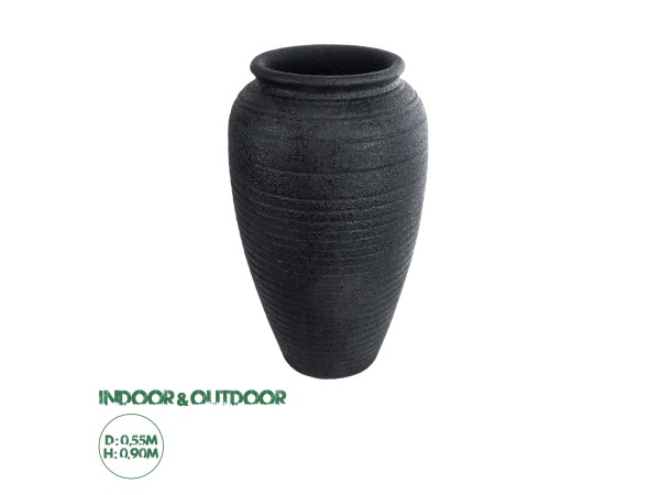 GloboStar® Artificial Garden OLYMPIA 20718 Επιδαπέδιο Πολυεστερικό Τσιμεντένιο Κασπώ Γλάστρα - Flower Pot Μαύρο Φ55 x Υ90cm GloboStar® Artificial Garden OLYMPIA 20718 Επιδαπέδιο Πολυεστερικό Τσιμεντένιο Κασπώ Γλάστρα - Flower Pot Μαύρο Φ55 x Υ90cm