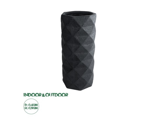 GloboStar® Artificial Garden GENOVA 20724 Επιδαπέδιο Πολυεστερικό Τσιμεντένιο Κασπώ Γλάστρα - Flower Pot Μαύρο Φ40 x Υ90cm GloboStar® Artificial Garden GENOVA 20724 Επιδαπέδιο Πολυεστερικό Τσιμεντένιο Κασπώ Γλάστρα - Flower Pot Μαύρο Φ40 x Υ90cm