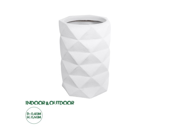 GloboStar® Artificial Garden VARENNA 20743 Επιδαπέδιο Πολυεστερικό Τσιμεντένιο Κασπώ Γλάστρα - Flower Pot Λευκό Φ40 x Υ60cm GloboStar® Artificial Garden VARENNA 20743 Επιδαπέδιο Πολυεστερικό Τσιμεντένιο Κασπώ Γλάστρα - Flower Pot Λευκό Φ40 x Υ60cm