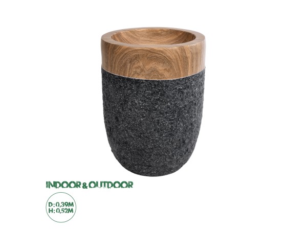 GloboStar® Artificial Garden BELLAGIO 20744 Επιδαπέδιο Πολυεστερικό Τσιμεντένιο Κασπώ Γλάστρα - Flower Pot Μαύρο με Καφέ Φ39 x Υ52cm GloboStar® Artificial Garden BELLAGIO 20744 Επιδαπέδιο Πολυεστερικό Τσιμεντένιο Κασπώ Γλάστρα - Flower Pot Μαύρο με Καφέ Φ39 x Υ52cm