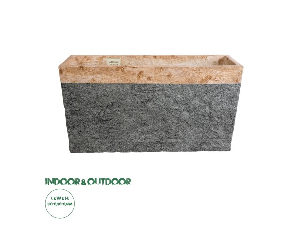 GloboStar® Artificial Garden TOSCANE 20749 Επιδαπέδιο Πολυεστερικό Τσιμεντένιο Κασπώ Γλάστρα - Flower Pot Γκρι με Καφέ Μ110 x Π30 x Υ61cm GloboStar® Artificial Garden TOSCANE 20749 Επιδαπέδιο Πολυεστερικό Τσιμεντένιο Κασπώ Γλάστρα - Flower Pot Γκρι με Καφέ Μ110 x Π30 x Υ61cm