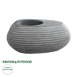 GloboStar® Artificial Garden FLORENCE 20750 Επιδαπέδιο Πολυεστερικό Τσιμεντένιο Κασπώ Γλάστρα - Flower Pot Γκρι Μ108 x Π72 x Υ40cm