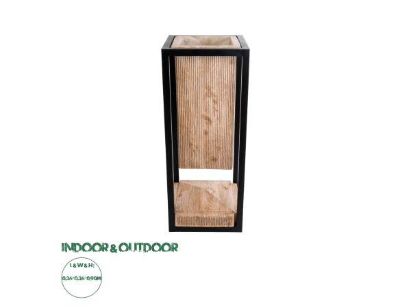 GloboStar® Artificial Garden CASSIANO 20753 Επιδαπέδιο Μεταλλικό Τσιμεντένιο Κασπώ Γλάστρα - Flower Pot Καφέ με Μαύρο Μ36 x Π36 x Υ90cm GloboStar® Artificial Garden CASSIANO 20753 Επιδαπέδιο Μεταλλικό Τσιμεντένιο Κασπώ Γλάστρα - Flower Pot Καφέ με Μαύρο Μ36 x Π36 x Υ90cm