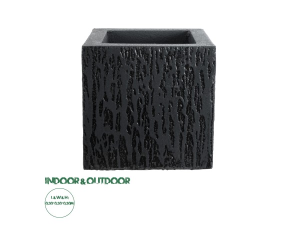 GloboStar® Artificial Garden CATALONIA 20767 Επιδαπέδιο Πολυεστερικό Τσιμεντένιο Κασπώ Γλάστρα - Flower Pot Μαύρο Μ30 x Π30 x Υ30cm GloboStar® Artificial Garden CATALONIA 20767 Επιδαπέδιο Πολυεστερικό Τσιμεντένιο Κασπώ Γλάστρα - Flower Pot Μαύρο Μ30 x Π30 x Υ30cm