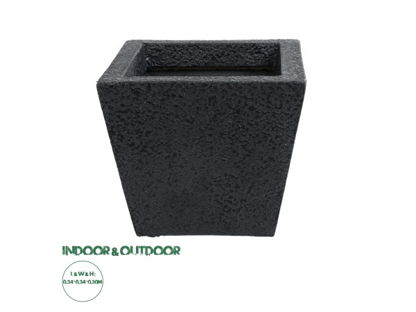 GloboStar® Artificial Garden KARRASPIO 20770 Επιδαπέδιο Πολυεστερικό Τσιμεντένιο Κασπώ Γλάστρα - Flower Pot Μαύρο Μ34 x Π34 x Υ30cm GloboStar® Artificial Garden KARRASPIO 20770 Επιδαπέδιο Πολυεστερικό Τσιμεντένιο Κασπώ Γλάστρα - Flower Pot Μαύρο Μ34 x Π34 x Υ30cm