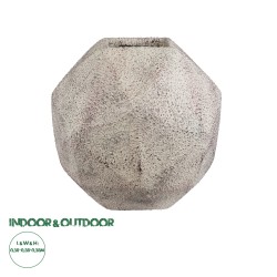 GloboStar® Artificial Garden BOROUGH 20781 Επιδαπέδιο Πολυεστερικό Τσιμεντένιο Κασπώ Γλάστρα - Flower Pot Λευκό με Μπεζ Μ38 x Π38 x Υ38cm