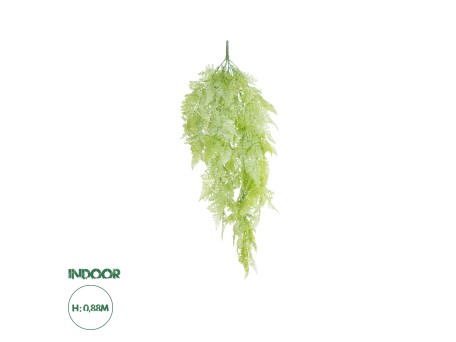 GloboStar® Artificial Garden HANGING FERN 20806 Τεχνητό Διακοσμητικό Κρεμαστό Φυτό Φτέρη Μ40 x Π20 x Υ88cm