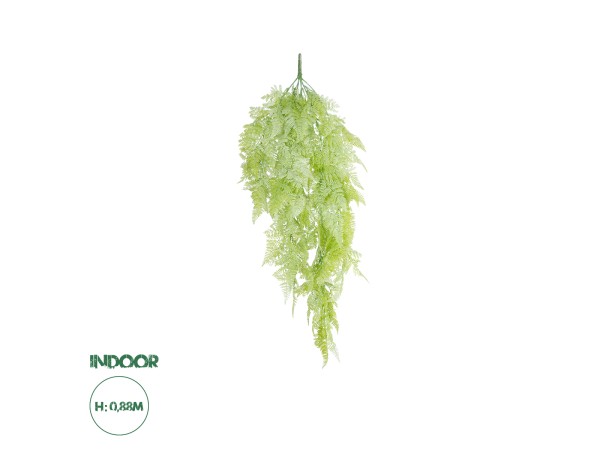 GloboStar® Artificial Garden HANGING FERN 20806 Τεχνητό Διακοσμητικό Κρεμαστό Φυτό Φτέρη Μ40 x Π20 x Υ88cm