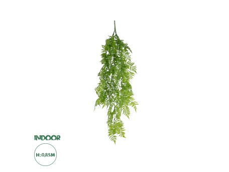 GloboStar® Artificial Garden HANGING FERN 20853 Τεχνητό Διακοσμητικό Κρεμαστό Φυτό Φτέρη Μ30 x Π14 x Υ85cm