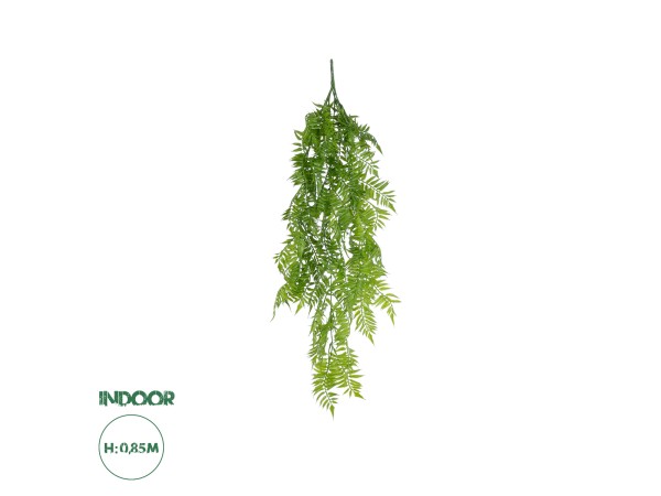 GloboStar® Artificial Garden HANGING FERN 20853 Τεχνητό Διακοσμητικό Κρεμαστό Φυτό Φτέρη Μ30 x Π14 x Υ85cm