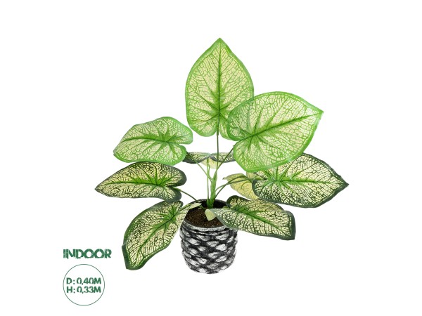 GloboStar® Artificial Garden CALADIUM 20889 Τεχνητό Διακοσμητικό Φυτό Τροπικό Καλάδιο Φ40 x Υ33cm