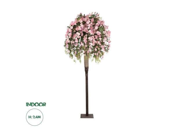 GloboStar® Artificial Garden ROSES TREE 21068 Τεχνητό Διακοσμητικό Δέντρο Τριανταφυλλιά Μ110 x Π110 x Υ240cm