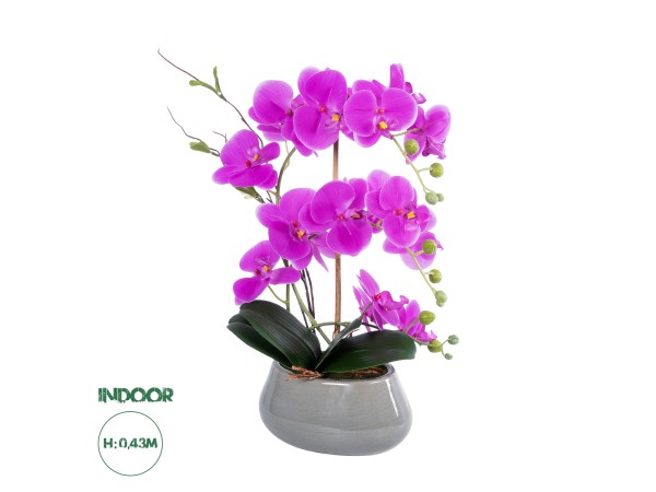 GloboStar® Artificial Garden HOT PINK ORCHID 21119 Διακοσμητικό Φυτό Έντονο Ροζ Ορχιδέα Υ43cm GloboStar® Artificial Garden HOT PINK ORCHID 21119 Διακοσμητικό Φυτό Έντονο Ροζ Ορχιδέα Υ43cm