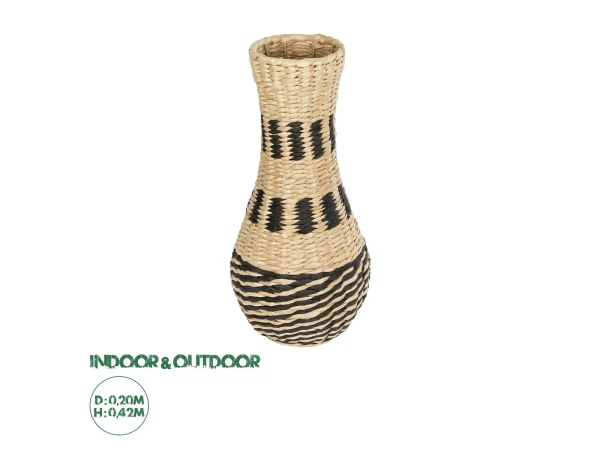 GloboStar® Artificial Garden BOLOGNA 21228 Διακοσμητικό Πλεκτό Καλάθι - Κασπώ Γλάστρα - Flower Pot Μπεζ με Μαύρο Π20 x M20 x Υ42cm GloboStar® Artificial Garden BOLOGNA 21228 Διακοσμητικό Πλεκτό Καλάθι - Κασπώ Γλάστρα - Flower Pot Μπεζ με Μαύρο Π20 x M20 x Υ42cm