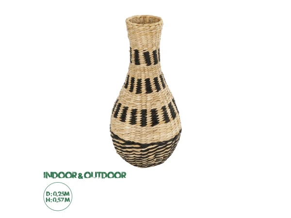 GloboStar® Artificial Garden HAVANA 21230 Διακοσμητικό Πλεκτό Καλάθι - Κασπώ Γλάστρα - Flower Pot Μπεζ με Μαύρο Π25 x M25 x Υ57cm GloboStar® Artificial Garden HAVANA 21230 Διακοσμητικό Πλεκτό Καλάθι - Κασπώ Γλάστρα - Flower Pot Μπεζ με Μαύρο Π25 x M25 x Υ57cm
