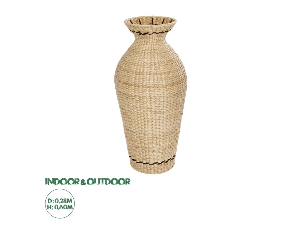 GloboStar® Artificial Garden MONTPELLIER 21237 Διακοσμητικό Πλεκτό Καλάθι - Κασπώ Γλάστρα - Flower Pot Μπεζ με Καφέ Π28 x M28 x Υ60cm GloboStar® Artificial Garden MONTPELLIER 21237 Διακοσμητικό Πλεκτό Καλάθι - Κασπώ Γλάστρα - Flower Pot Μπεζ με Καφέ Π28 x M28 x Υ60cm