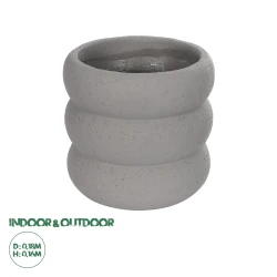 GloboStar® Artificial Garden ALBERT 21248 Διακοσμητική Κεραμική Γλάστρα ΓΚΡΙ Π18 x Μ18 x Υ16 cm
