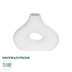 GloboStar® Artificial Garden HORIZON 21253 Διακοσμητικό Κεραμικό Βάζo Λευκό Π18 x Μ6 x Υ15 cm