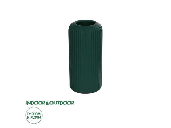 GloboStar® Artificial Garden KUTA 21256 Διακοσμητικό Κεραμικό Βάζo Πράσινο Π10 x Μ10 x Υ20 cm