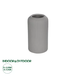 GloboStar® Artificial Garden LOVINA 21257 Διακοσμητικό Κεραμικό Βάζo Γκρι Π9 x Μ9 x Υ16 cm