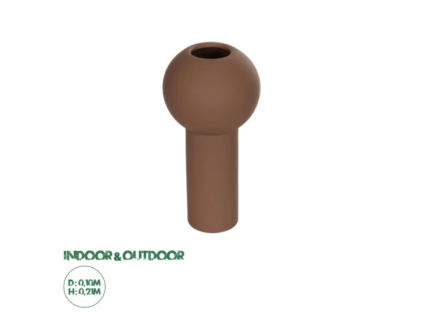GloboStar® Artificial Garden COSTA RICA 21260 Διακοσμητικό Κεραμικό Βάζo Καφέ Π10 x Μ10 x Υ21cm GloboStar® Artificial Garden COSTA RICA 21260 Διακοσμητικό Κεραμικό Βάζo Καφέ Π10 x Μ10 x Υ21cm