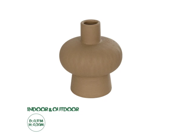 GloboStar® Artificial Garden CORNEOL 21262 Διακοσμητικό Κεραμικό Βάζo Καφέ Π17 x Μ17 x Υ20cm GloboStar® Artificial Garden CORNEOL 21262 Διακοσμητικό Κεραμικό Βάζo Καφέ Π17 x Μ17 x Υ20cm
