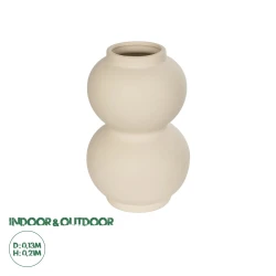 GloboStar® Artificial Garden PEARL 21265 Διακοσμητικό Κεραμικό Βάζo Μπεζ Π13 x Μ13 x Υ21cm