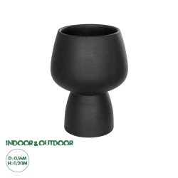 GloboStar® Artificial Garden CAMERON 21272 Διακοσμητικό Κεραμικό Βάζo Μαύρο Π16 x Μ16 x Υ20cm
