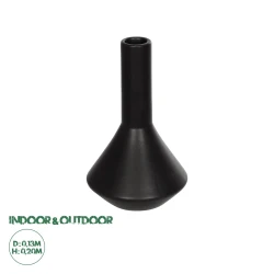 GloboStar® Artificial Garden CANNOLI 21280 Διακοσμητικό Κεραμικό Βάζo Μαύρο Π13 x Μ13 x Υ20cm