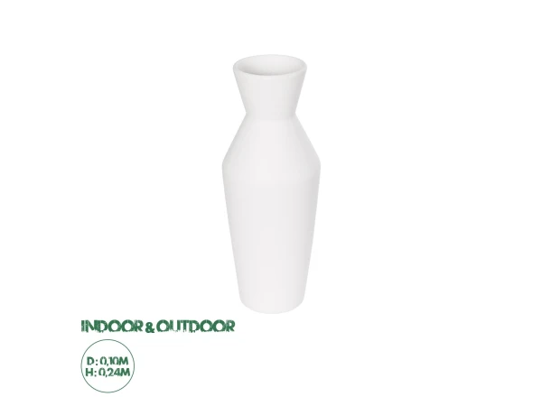 GloboStar® Artificial Garden MALVINA 21285 Διακοσμητικό Κεραμικό Βάζo Λευκό Π10 x Μ10 x Υ24cm GloboStar® Artificial Garden MALVINA 21285 Διακοσμητικό Κεραμικό Βάζo Λευκό Π10 x Μ10 x Υ24cm
