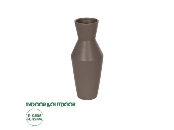 GloboStar® Artificial Garden UNIQUE 21286 Διακοσμητικό Κεραμικό Βάζo Καφέ Π10 x Μ10 x Υ24cm GloboStar® Artificial Garden UNIQUE 21286 Διακοσμητικό Κεραμικό Βάζo Καφέ Π10 x Μ10 x Υ24cm