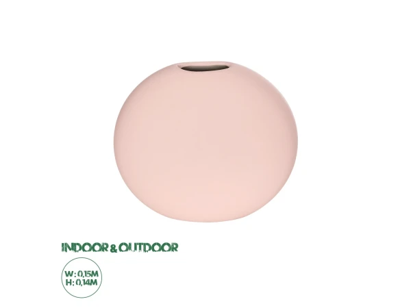 GloboStar® Artificial Garden SICILY 21289 Διακοσμητικό Κεραμικό Βάζo Ροζ Π15 x Μ15 x Υ14cm GloboStar® Artificial Garden SICILY 21289 Διακοσμητικό Κεραμικό Βάζo Ροζ Π15 x Μ15 x Υ14cm