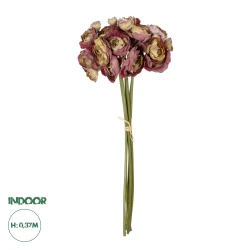 GloboStar® Artificial Garden PINK CAMELIA BOUQUET 21299 Τεχνητό Διακοσμητικό Μπουκέτο Ρόζ Καμέλια Y37cm