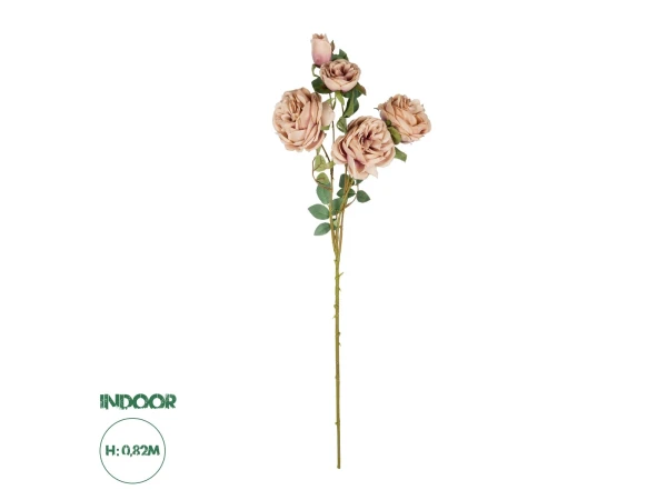 GloboStar® Artificial Garden OLD PINK ROSE BRANCH 21304 Τεχνητό Διακοσμητικό Κλαδί Τριαντάφυλλα Ροζ Y82cm