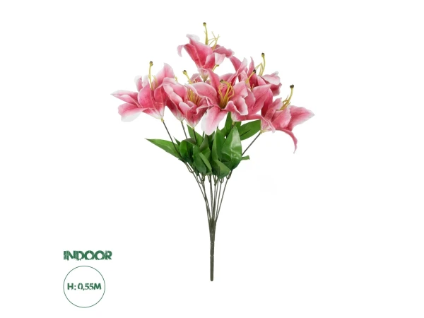 GloboStar® Artificial Garden PINK LILY BOUQUET 21314 Τεχνητό Διακοσμητικό Μπουκέτο Ροζ Κρίνα Y55cm GloboStar® Artificial Garden PINK LILY BOUQUET 21314 Τεχνητό Διακοσμητικό Μπουκέτο Ροζ Κρίνα Y55cm