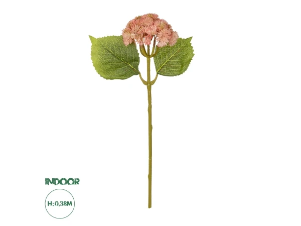GloboStar® Artificial Garden SALMON SEDUM BRANCH 21337 Τεχνητό Διακοσμητικό Κλαδί Ροζ Σέδο Y38cm