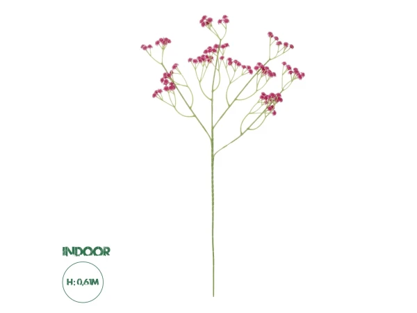 GloboStar® Artificial Garden PINK BRANCH BABY BREATH 21368 Τεχνητό Διακοσμητικό Κλαδί Ροζ Γυψοφίλης Y61cm