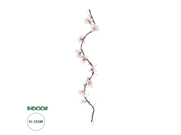 GloboStar® Artificial Garden MAGNOLIA FLOWER VINE 21470 Τεχνητό Διακοσμητικό Κλαδί Μανόλιας Y185cm