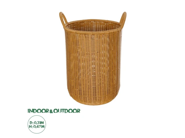GloboStar® Artificial Garden TORINO 21493 Διακοσμητικό Πλεκτό Καλάθι - Κασπώ Γλάστρα - Flower Pot Μπεζ Φ31cm x Υ47cm GloboStar® Artificial Garden TORINO 21493 Διακοσμητικό Πλεκτό Καλάθι - Κασπώ Γλάστρα - Flower Pot Μπεζ Φ31cm x Υ47cm