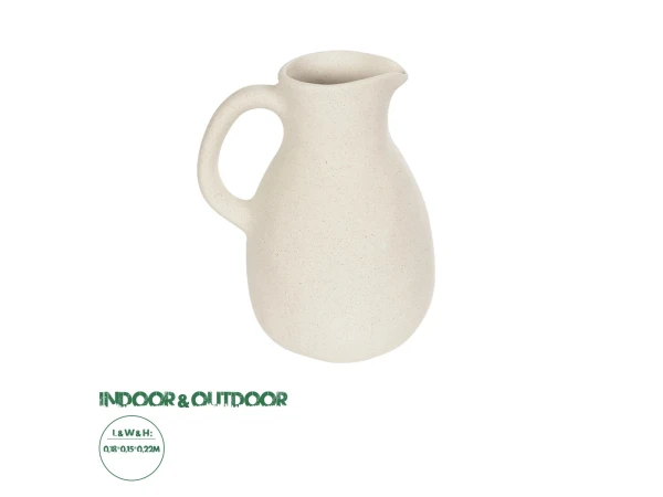 GloboStar® Artificial Garden ARMENOVILLE 21506 Διακοσμητικό Κεραμικό Βάζo Μπέζ Μ18 x Π15 x Υ22 cm