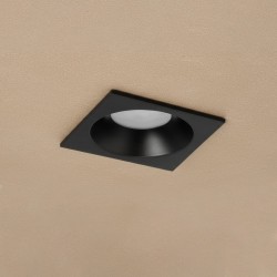 kelvo® EPSILON KLV-101-0047 Χωνευτό Φωτιστικό Downlight Σποτ Μπάνιου για Λάμπα MR16 με Ντουί GU10 AC 220-240V Αδιάβροχο IP65 - Μαύρο Ματ - Μ8.5 x Π8.5 x Υ4.4cm / Q7.5cm x 7.5cm