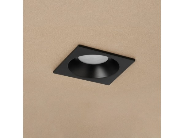 kelvo® EPSILON KLV-101-0047 Χωνευτό Φωτιστικό Downlight Σποτ Μπάνιου για Λάμπα MR16 με Ντουί GU10 AC 220-240V Αδιάβροχο IP65 - Μαύρο Ματ - Μ8.5 x Π8.5 x Υ4.4cm / Q7.5cm x 7.5cm