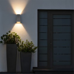 kelvo® FLUX KLV-101-0120 Φωτιστικό Τοίχου / Απλίκα LED 6W 750lm 30° AC 220-240V Αδιάβροχο IP65 Θερμό Λευκό 2700K - Bridgelux COB Chip & TÜV SÜD Driver - Γκρι Ανθρακί Ματ - Μ5 x Π8.5 x Υ17cm - 5 Χρόνια Εγγύηση