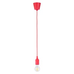 GLOBOSTAR® CABLITO 61551 Μοντέρνο Κρεμαστό Φωτιστικό Οροφής με Ντουί 1 x E27 AC 220-240V IP20 - Κόκκινο - Μ4 x Π4 x Υ110cm