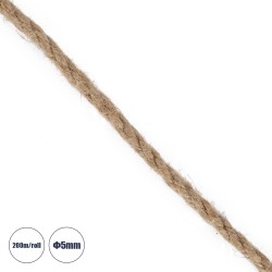 GLOBOSTAR® DECOR-ROPE 35050 Τριχιά Πλεκτό Σχοινί IP20 - Μπεζ - Μ20000 x Π0.5 x Υ0.5cm