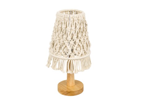 GLOBOSTAR® RWANDA 36210 Boho Επιτραπέζιο Φωτιστικό Πορτατίφ με Ντουί 1 x E27 AC 220-240V IP20 - Μπεζ & Καφέ - Μ15 x Π15 x Υ30cm