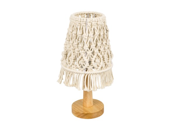 GLOBOSTAR® RWANDA 36210 Boho Επιτραπέζιο Φωτιστικό Πορτατίφ με Ντουί 1 x E27 AC 220-240V IP20 - Μπεζ & Καφέ - Μ15 x Π15 x Υ30cm